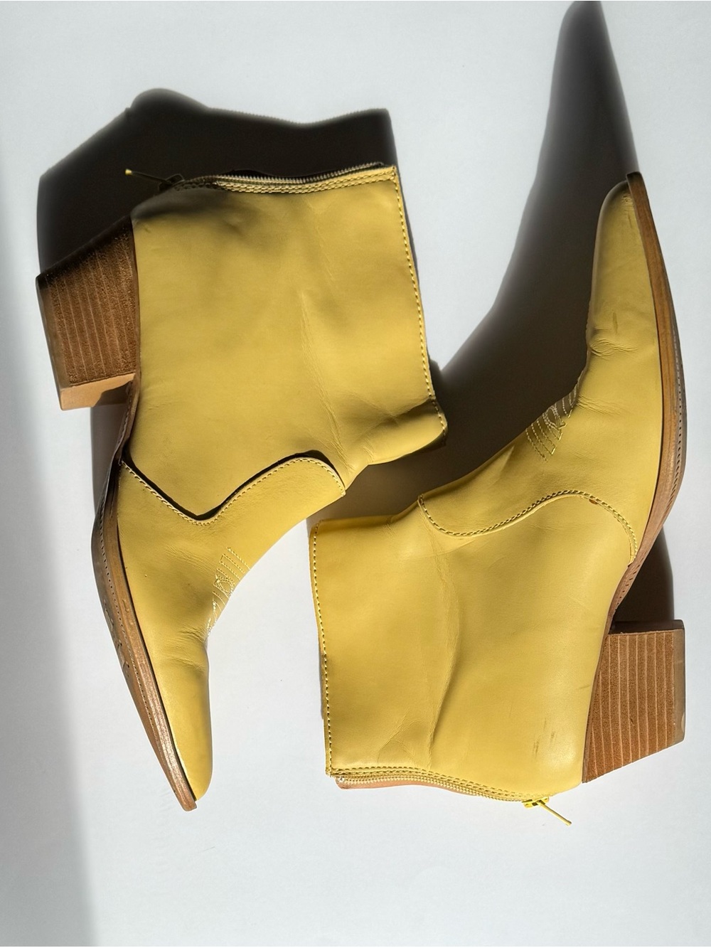 Vintage Code West yellow cowboy ankle boots Size 8 1/2